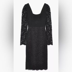 REBECCA VALLANCE $674‎ Le Saint Lace Black Dress Luxury Designer Knee Length